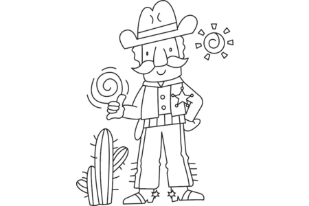 Dibujos para imprimir : Vaquero 01 – 10 Doigts