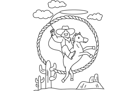 Dibujos para imprimir : Vaquero 04 – 10 Doigts