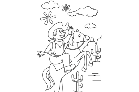 Dibujos para imprimir : Vaquero 05 – 10 Doigts