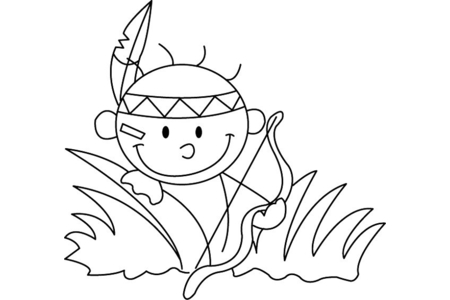 Dibujos para imprimir : Indio 01 – 10 Doigts
