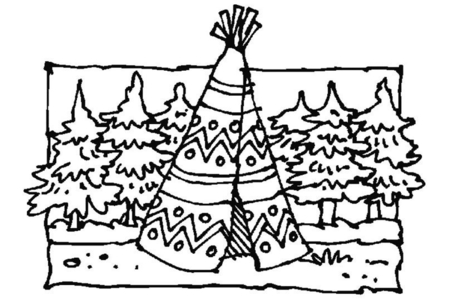 Printable coloring pages: Indian tent – 10 Doigts