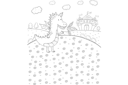 Printable coloring pages: Dragons2 – 10 Doigts