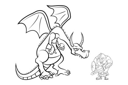 Printable coloring pages: Dragons4 – 10 Doigts