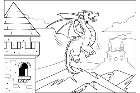 Printable coloring pages: Dragons5 – 10 Doigts