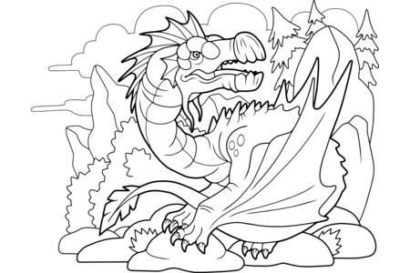 Printable coloring pages: Dragons7 – 10 Doigts