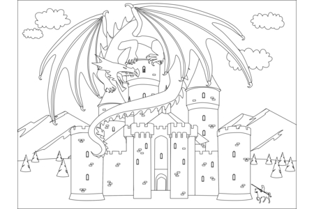 Printable coloring pages: Dragons8 – 10 Doigts