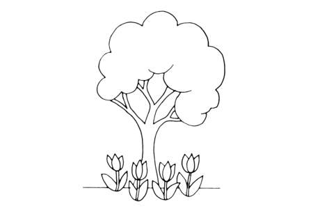 Printable coloring pages: Tree 01 – 10 Doigts