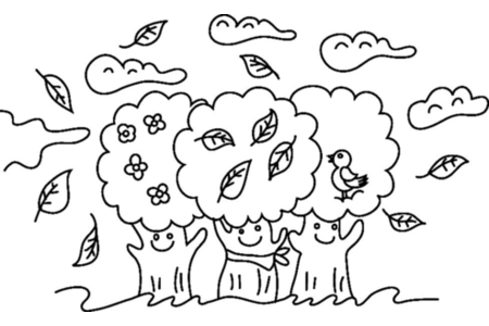 Printable coloring pages: Trees 01 – 10 Doigts
