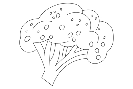Printable coloring pages: Broccoli 01 – 10 Doigts