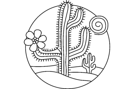 Printable coloring pages: Cactus 02 – 10 Doigts