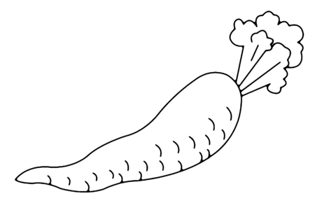 Printable coloring pages: Carrot 02 – 10 Doigts