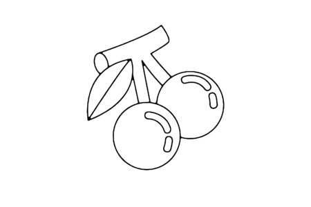 Printable coloring pages: Cherries 01 – 10 Doigts