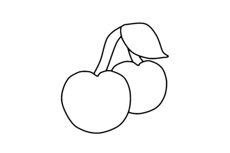 Printable coloring pages: Cherries 02 – 10 Doigts
