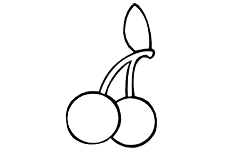 Printable coloring pages: Cherries 04 – 10 Doigts