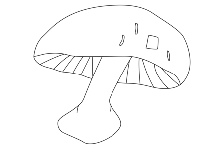 Printable coloring pages: Mushroom 02 – 10 Doigts