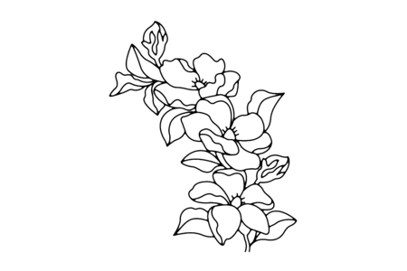 Printable coloring pages: Flowers 009 – 10 Doigts