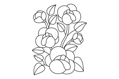 Printable coloring pages: Flowers 010 – 10 Doigts