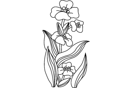 Printable coloring pages: Flowers 018 – 10 Doigts