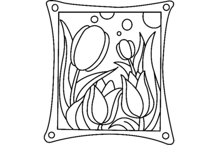 Printable coloring pages: Flowers 020 – 10 Doigts