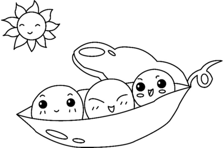 Printable coloring pages: Green peas 02 – 10 Doigts