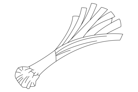 Printable coloring pages: Leek 02 – 10 Doigts