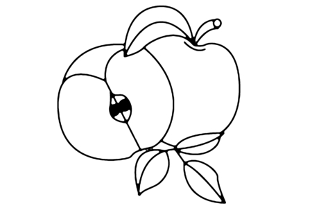 Printable coloring pages: Apple 03 – 10 Doigts
