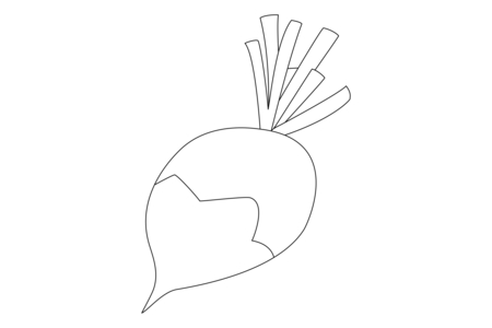 Printable coloring pages: Radish 01 – 10 Doigts