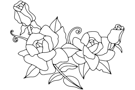 Printable coloring pages: Roses 01 – 10 Doigts
