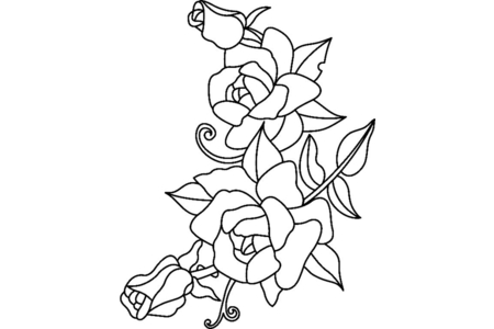 Printable coloring pages: Roses 02 – 10 Doigts