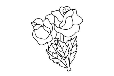 Printable coloring pages: Roses 03 – 10 Doigts