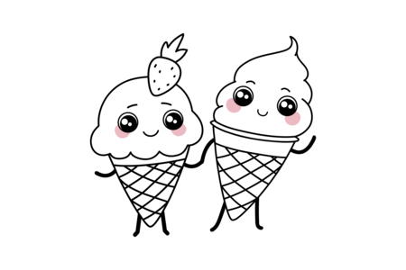 Dibujos para imprimir : Kawaii8 – 10 Doigts