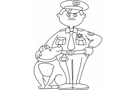 Printable coloring pages: Police officer 01 – 10 Doigts