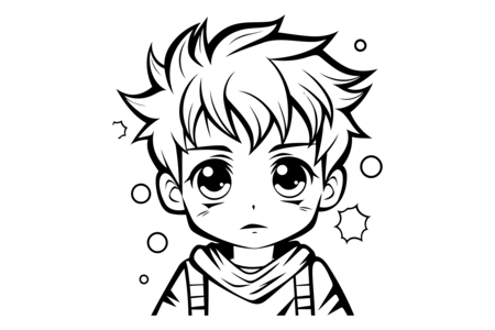 Printable coloring pages: Manga 24 – 10 Doigts
