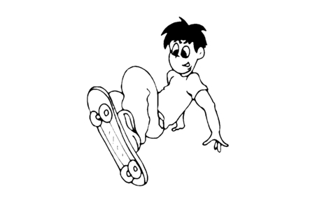 Printable coloring pages: Skateboard 01 – 10 Doigts