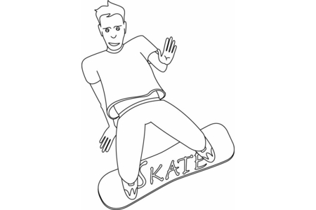 Printable coloring pages: Skateboard 02 – 10 Doigts