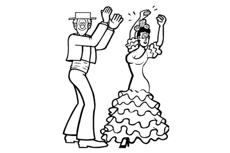 Printable coloring pages: Sport dancers 01 – 10 Doigts