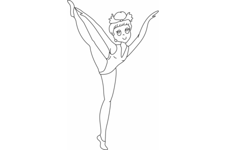 Printable coloring pages: Sport dancer 01 – 10 Doigts