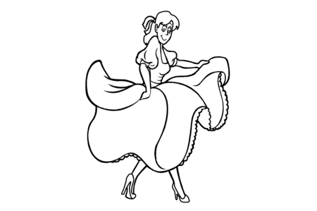 Printable coloring pages: Sports dancer 02 – 10 Doigts