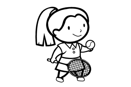 Printable coloring pages: Tennis 01 – 10 Doigts