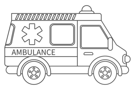Dibujos para imprimir : Ambulancia 02 – 10 Doigts