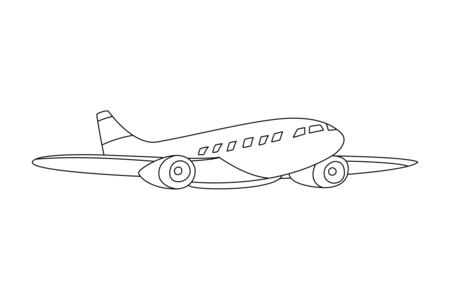 Printable coloring pages: Plane 14 – 10 Doigts