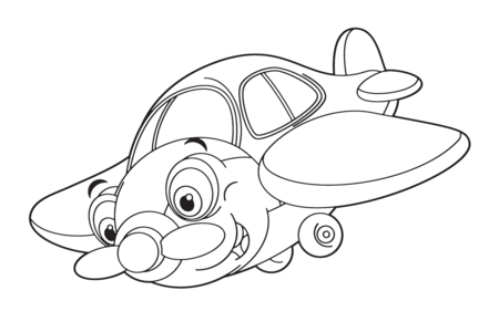 Printable coloring pages: Plane 19 – 10 Doigts