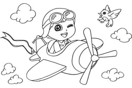 Printable coloring pages: Plane 22 – 10 Doigts