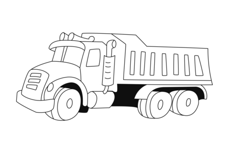 Printable coloring pages: Truck 08 – 10 Doigts