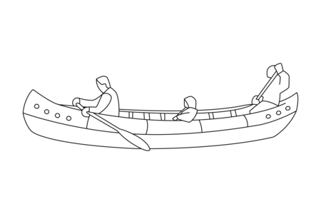 Dibujos para imprimir : Canoa 01 – 10 Doigts
