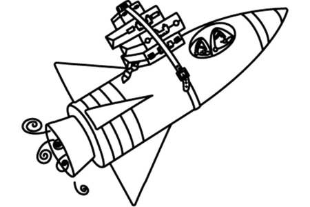 Dibujos para imprimir : Cohete 05 – 10 Doigts