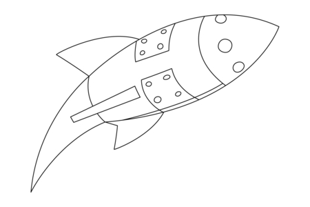 Printable coloring pages: Rocket 09 – 10 Doigts