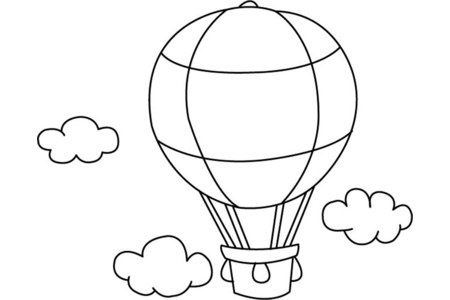Printable coloring pages: Hot Air Balloon 01 – 10 Doigts