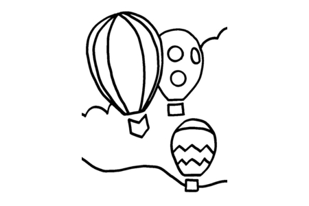 Printable coloring pages: Hot Air Balloon 02 – 10 Doigts