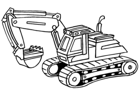 Dibujos para imprimir : Excavadora 04 – 10 Doigts